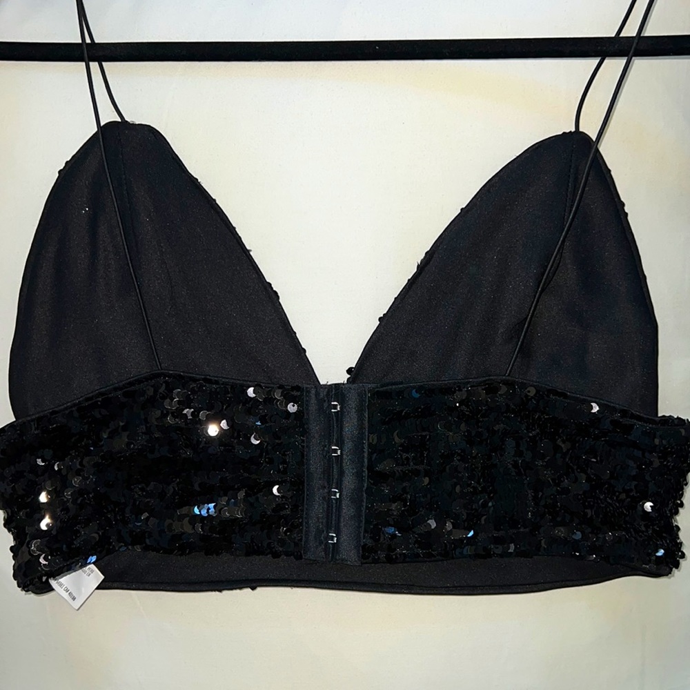 Black Sequin bralette top
